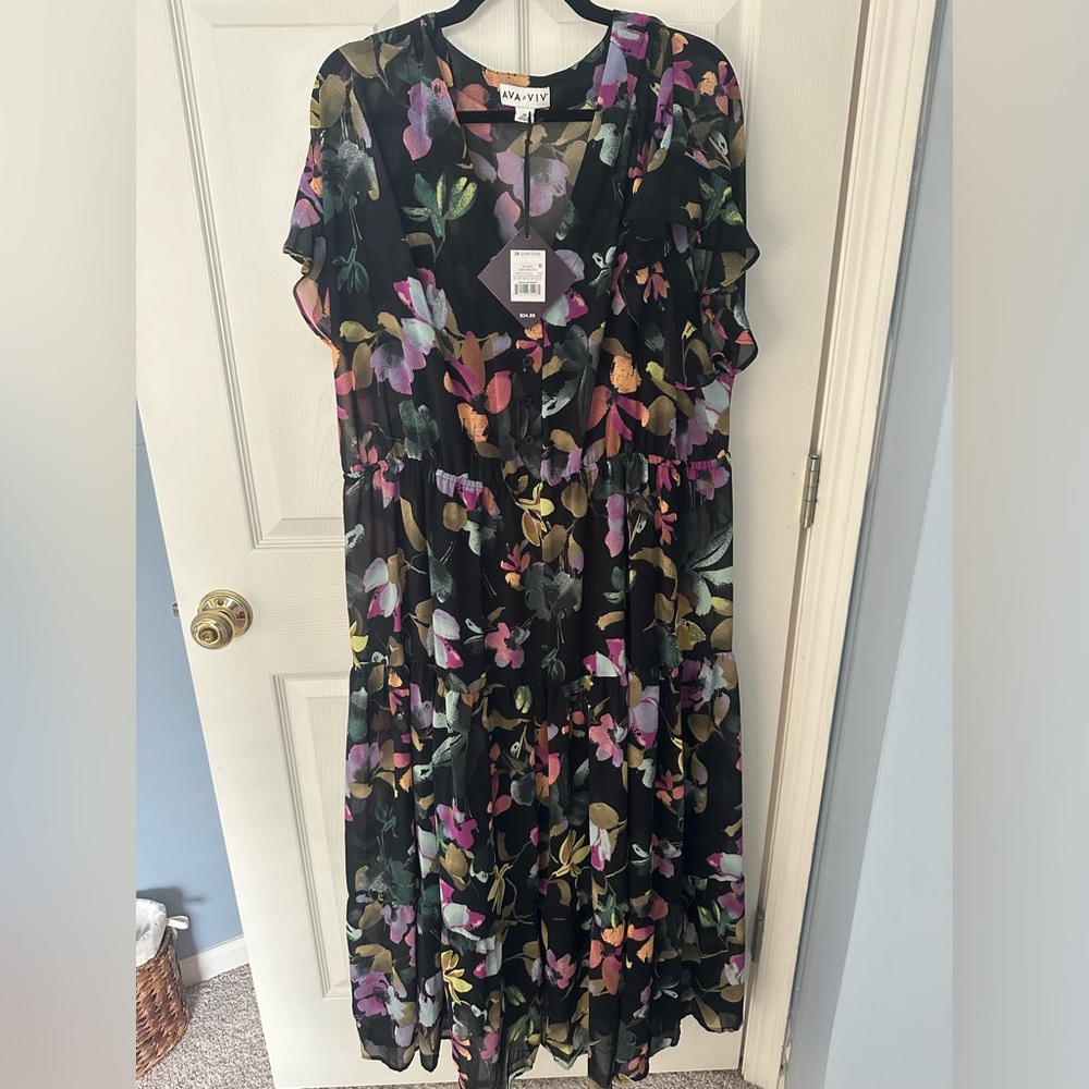 Ava & Viv short sleeve floral dress